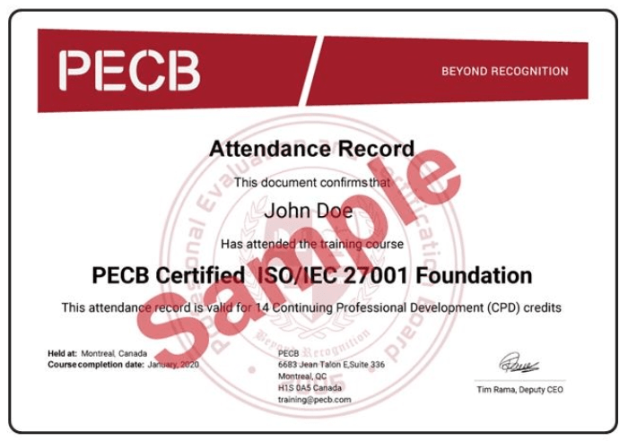 CPD associés à votre formation PECB ISO 22301 Foundation
